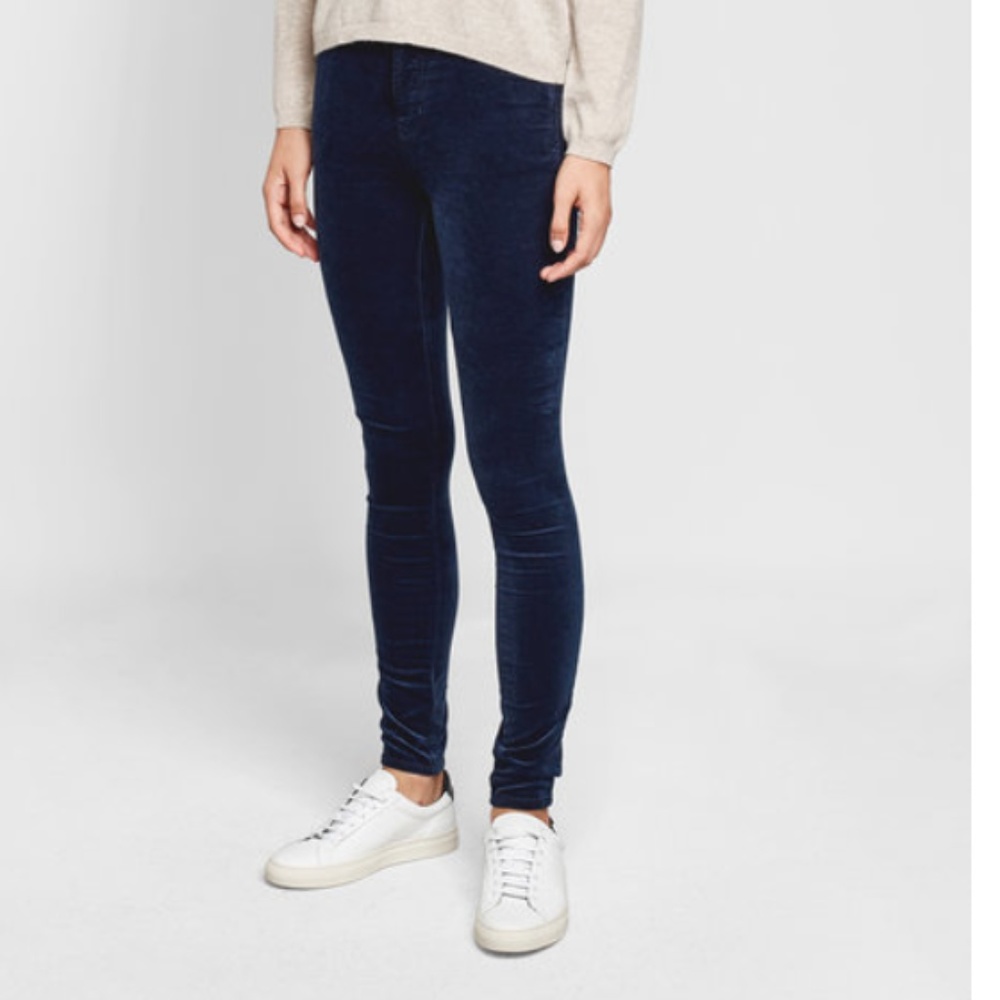 J Brand Maria High Rise Blue Velvet Leggings